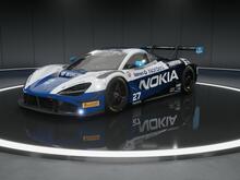 White and Blue McLaren based on the Finnish flag, sponsored by Nokia