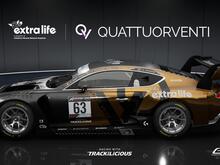 QV Motorsports' "One Year" 2018 Bentley Continental GT3, with Extra Life as the main sponsor.
