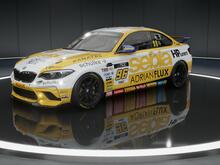 Sebia/Blockbuster branded BMW M2 in Yellow/White