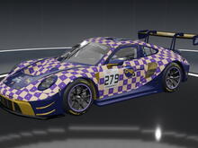 Porsche 992 with Furality-themed livery.