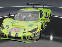 Ferrari 296 gt3 mountain dew livery