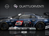 "QV Motorsports by Schulze" 2018 Nissan GTR Nismo GT3, with the blue and white Schulze Motorsport GT Academy color scheme.