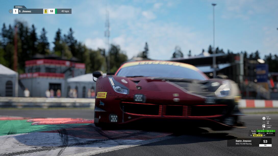 multicam black/red ferrari 488 evo