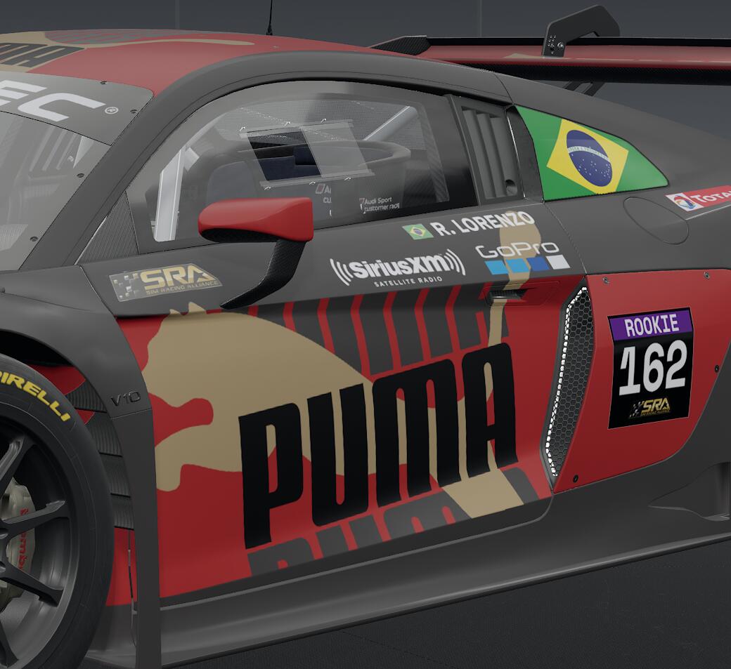 A close up of the car's side showing sponsor branding and customization for the driver.