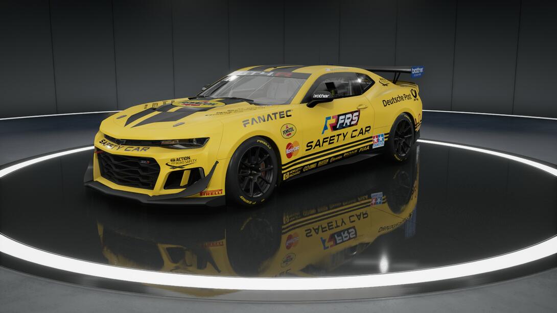 Yellow and Black Camaro GT4 safety car for FRS