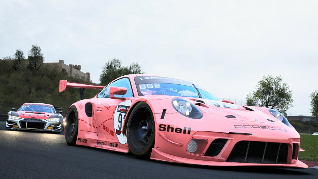 Pink Pig Livery during Race