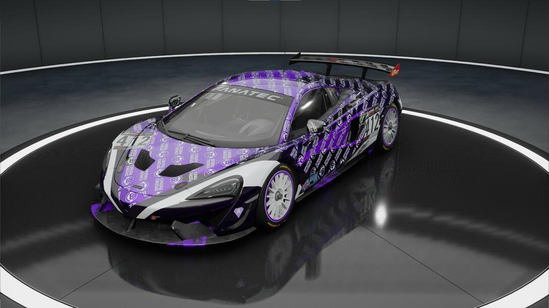 McLaren GT4 with Spunky Monkey livery