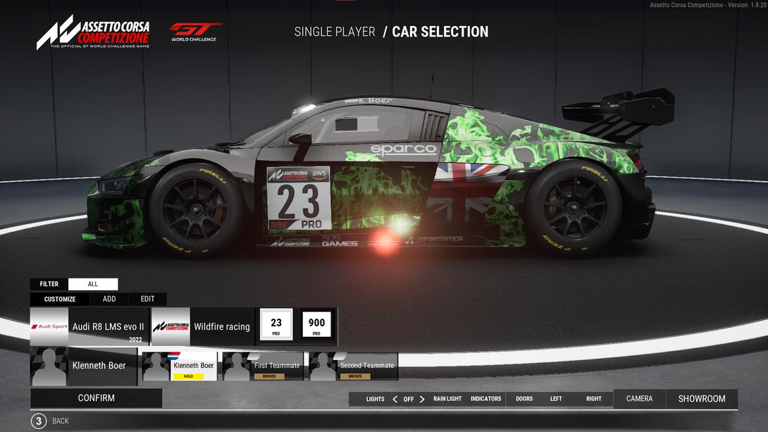 the audi R8 Evo 2 with some nice green flames