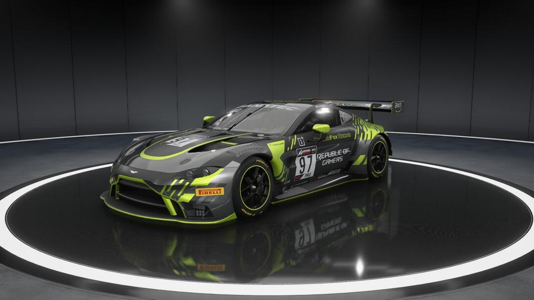 Aston Martin Racecar with a custom livery