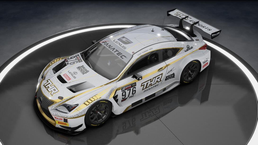 Front view of THR #976 Lexus RC F race car