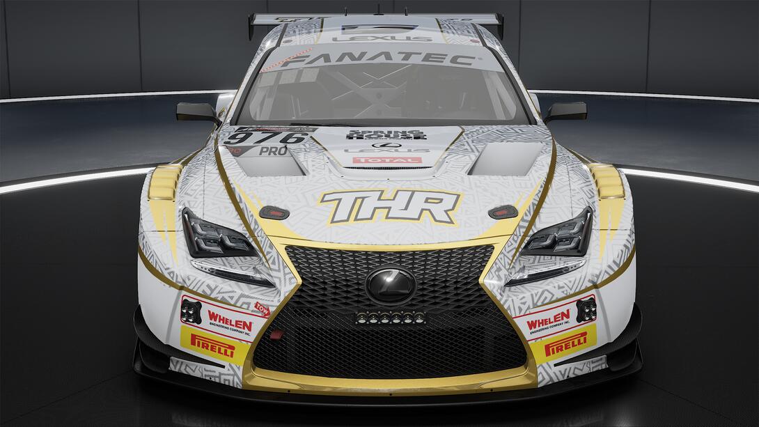 Rear view of THR #976 Lexus RC F race car