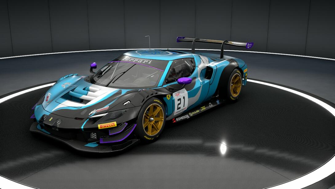 Ferrari 296 Purple Cartoon 2023