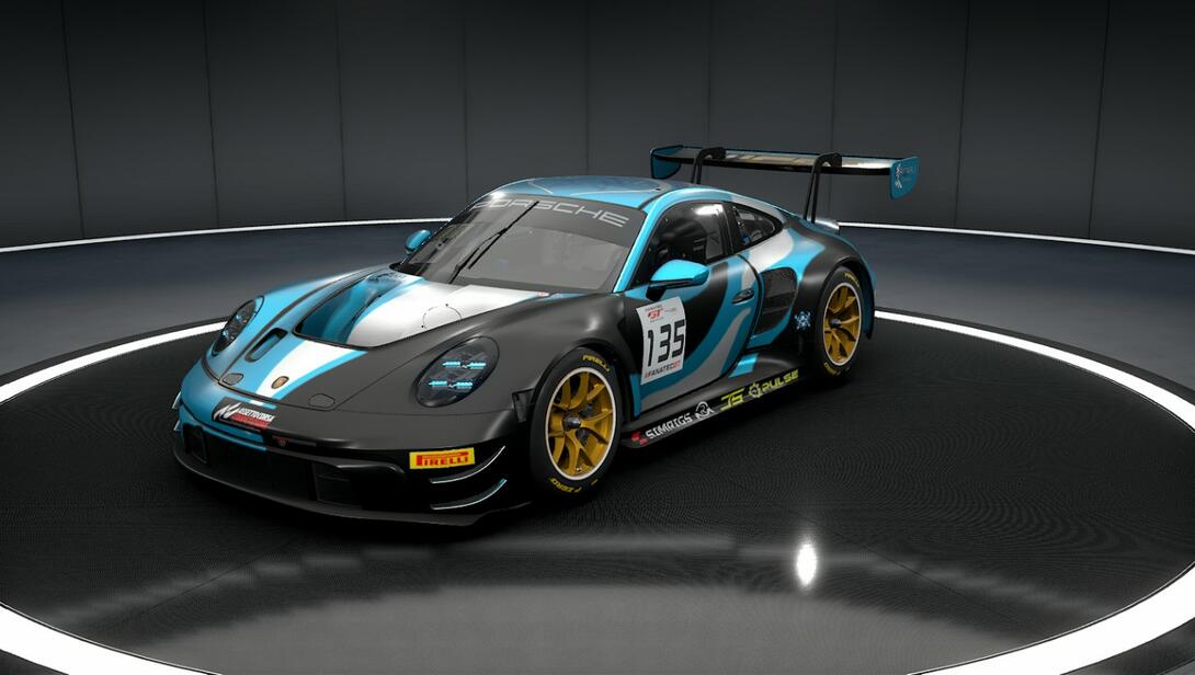 Porsche 992 Blue Cartoon 2023 