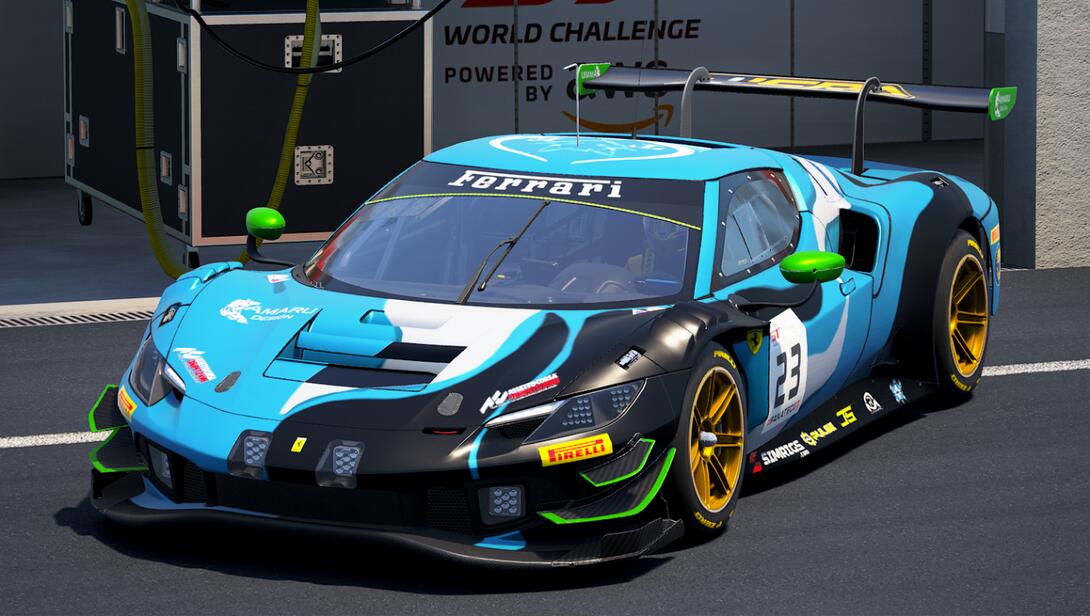 Ferrari 296 Green Cartoon 2023 