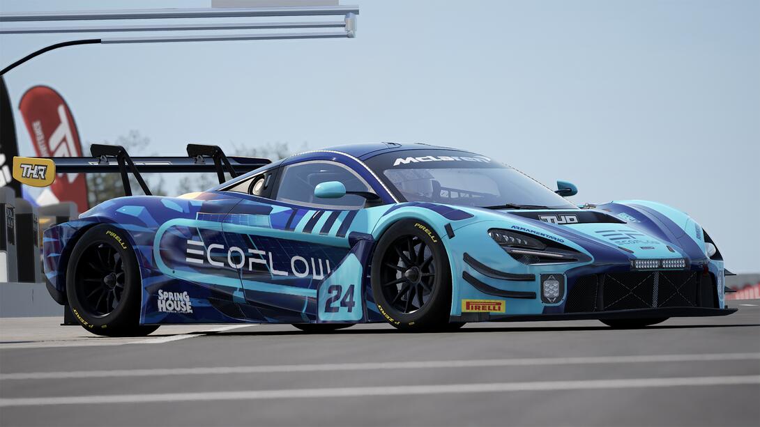 Blue Ecoflow McLaren 720s GT3 Evo