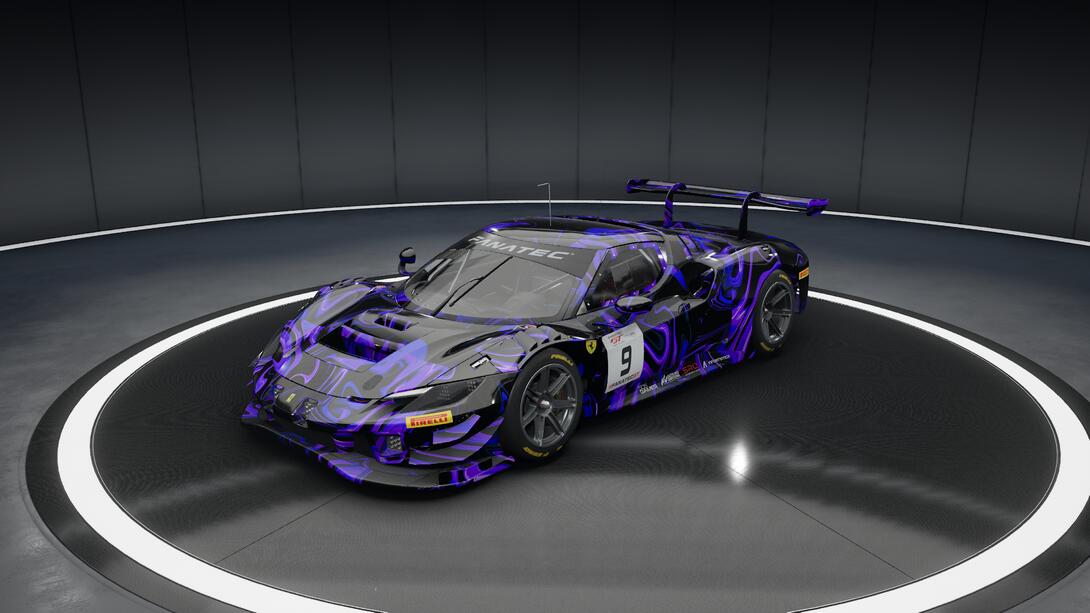 purple and black hydrodipped ferrari 296