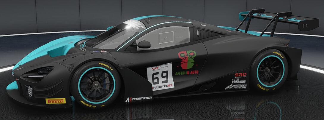 Mclaren 720s gt3 evo Affen im Auto 100
