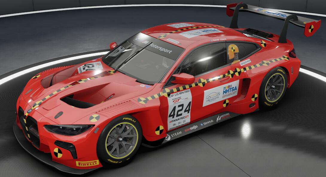 #424 D. Craig BMW M4 GT3 Crash Test