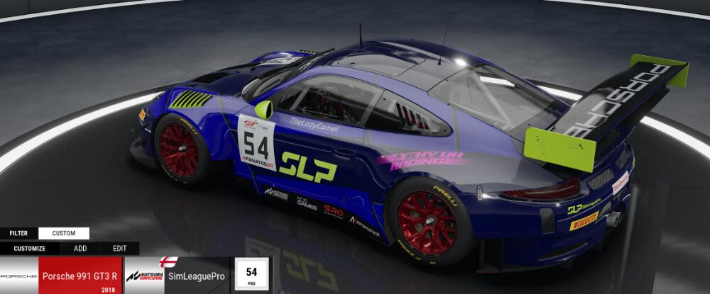 Sim League Pro Porsche 911 GT3 2018