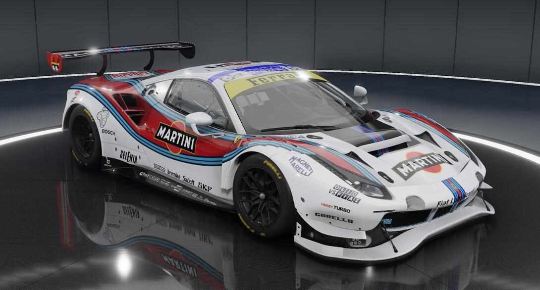 Martini Ferrari 488 White
