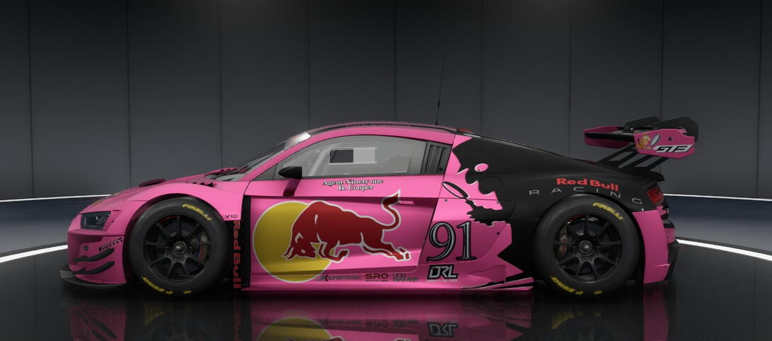 Pink livery Red Bull R8