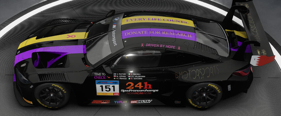 	BMW M4 GT3 - B Motor Sports 24H Spa #DonateToResearch